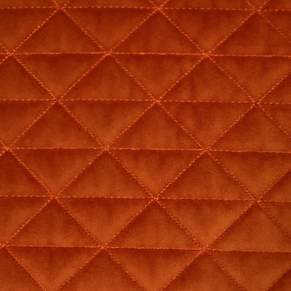 Paoletti Quartz Jaffa Orange and Teal Quilted Velvet Cushion Image 5