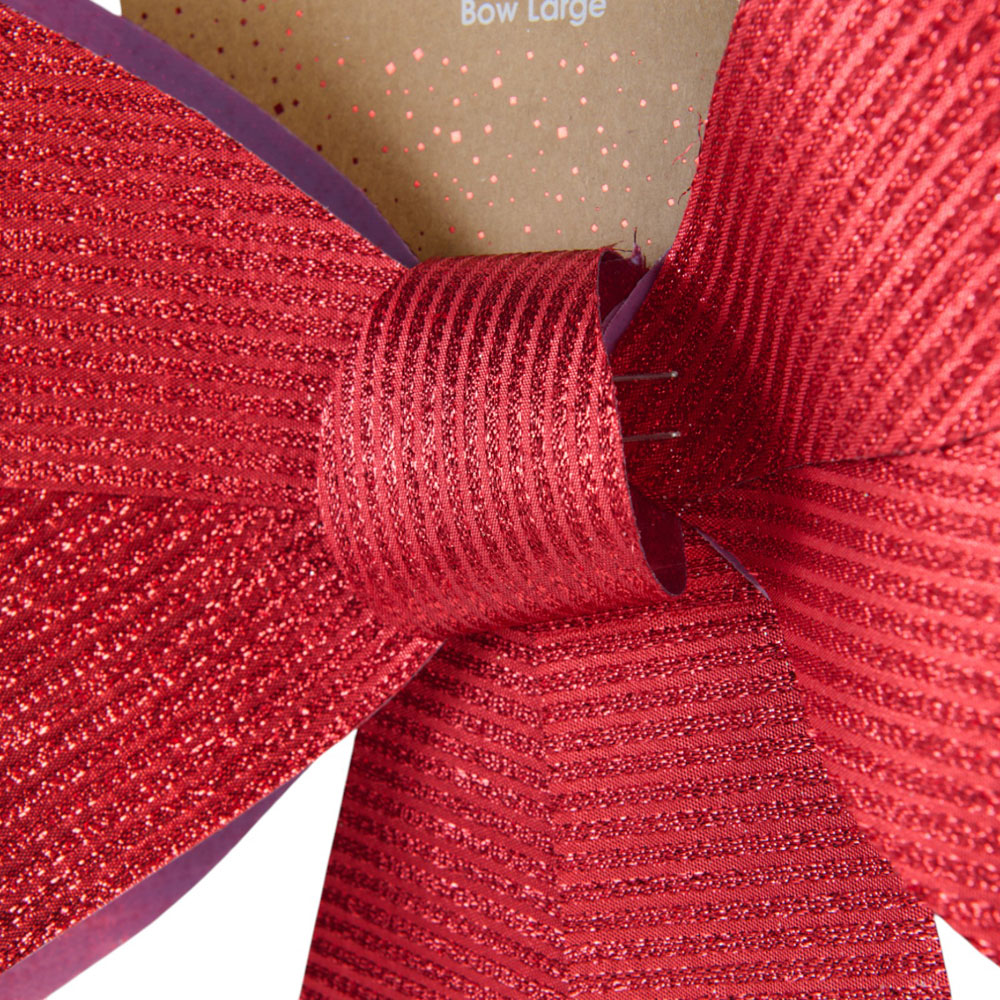 Large Red Stripe Christmas Decorative Bow Image 3