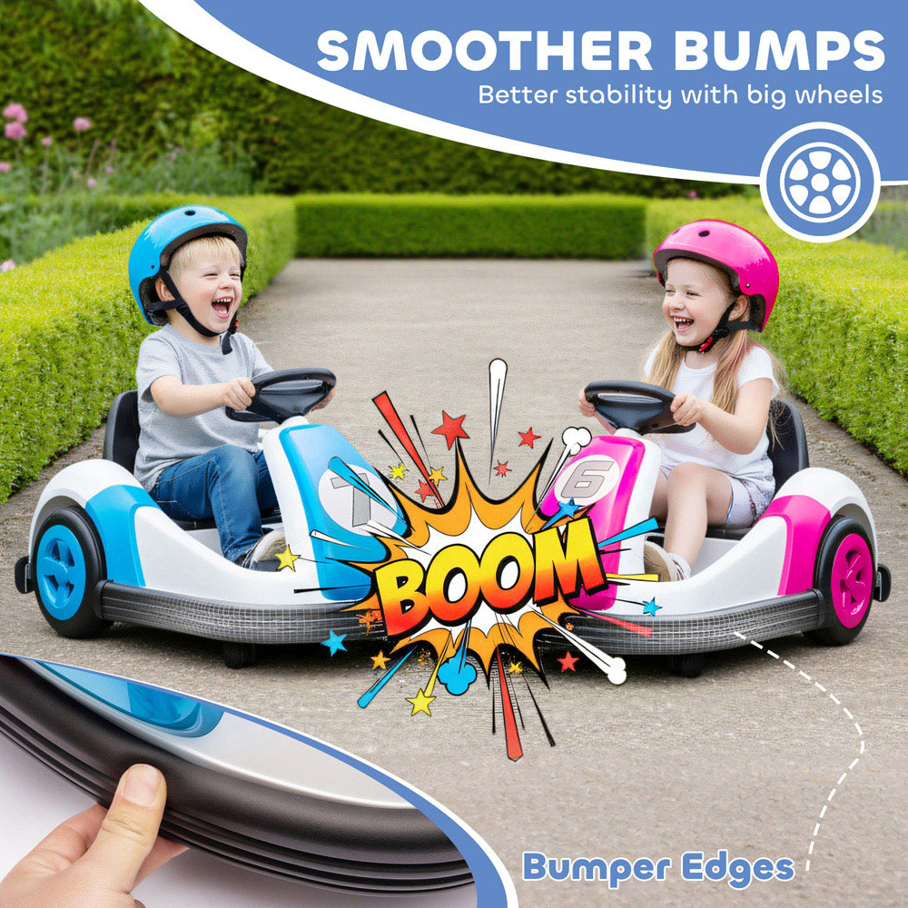 Tommy Toys Kids Blue 360 Degree Rotating Ride On Bumper Car with Safety Belt Image 6