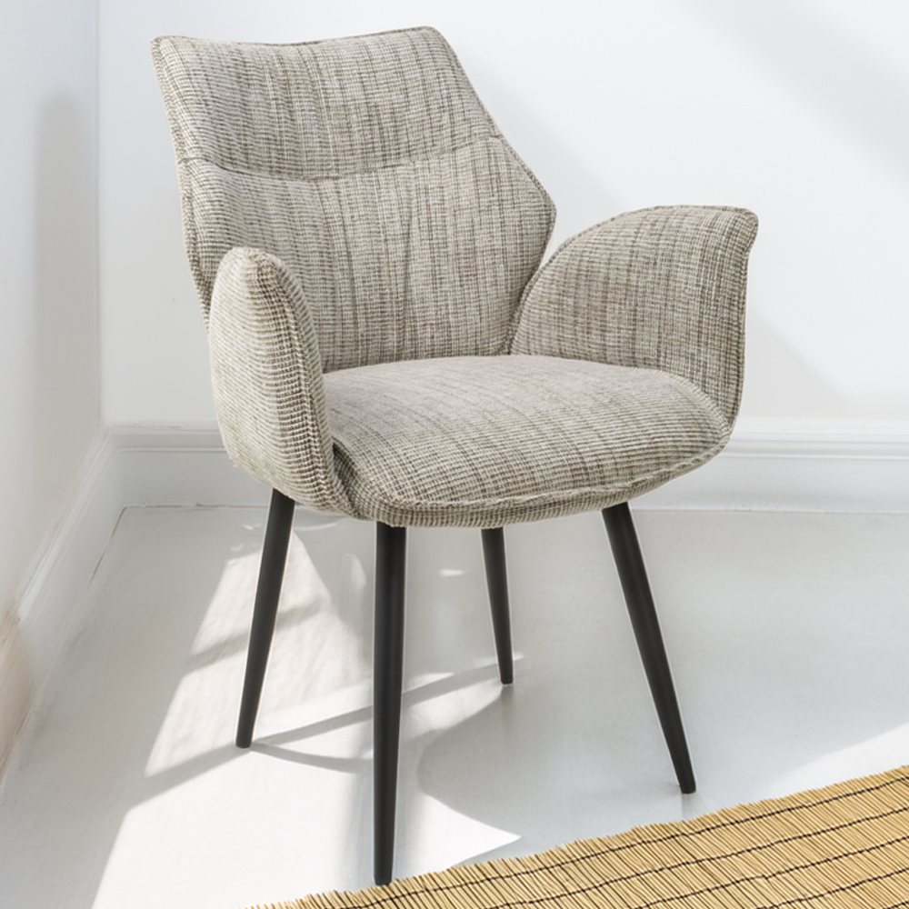 Baltimore Set of 2 Tweed Toffee Swivel Dining Chair Image 1