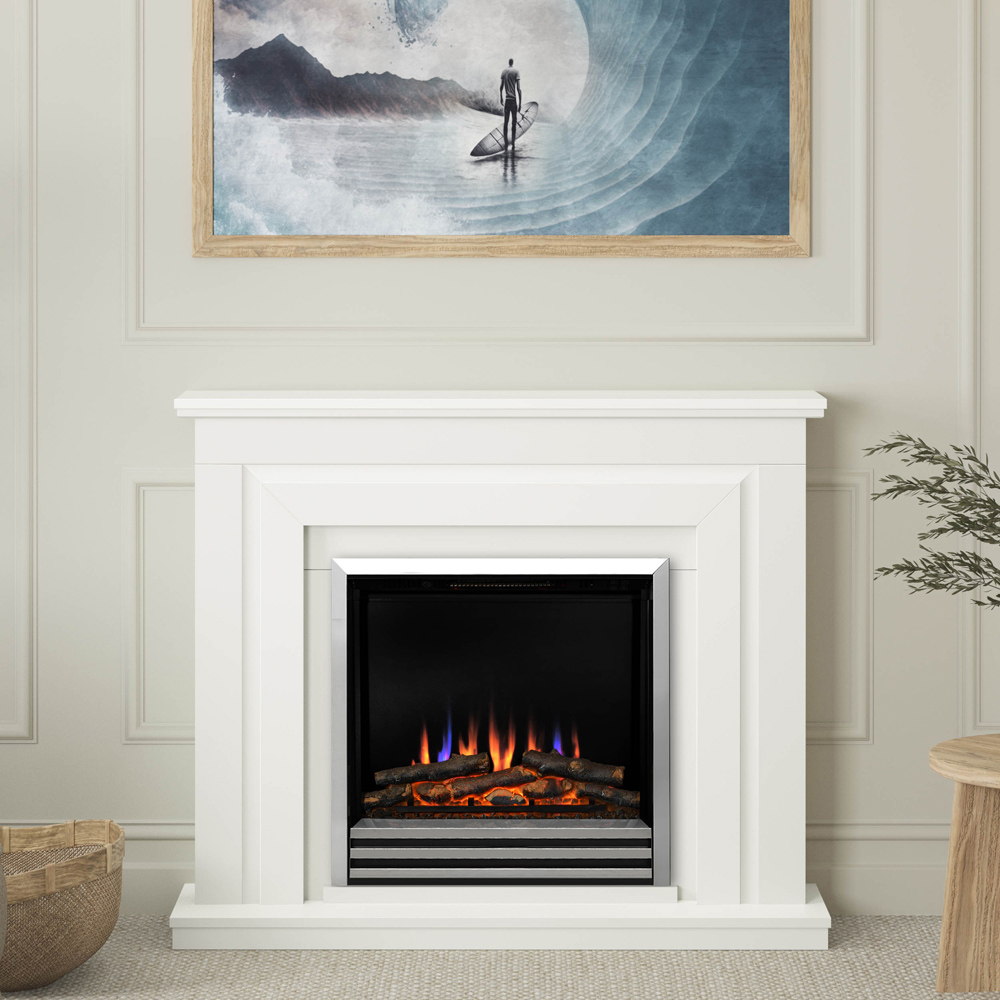 Be Modern Whitham Stone and Anthracite Timber Electric Fireplace Suite 48 inch Image 2