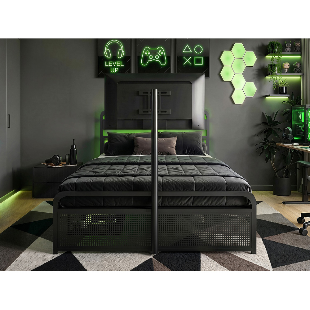Recoil Panther Small Double Metal TV Bed with Storage Image 4