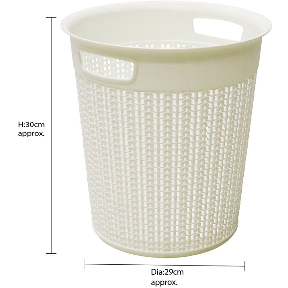 JVL Ivory White Round Plastic Bin and Loop Toilet Brush Set Image 9