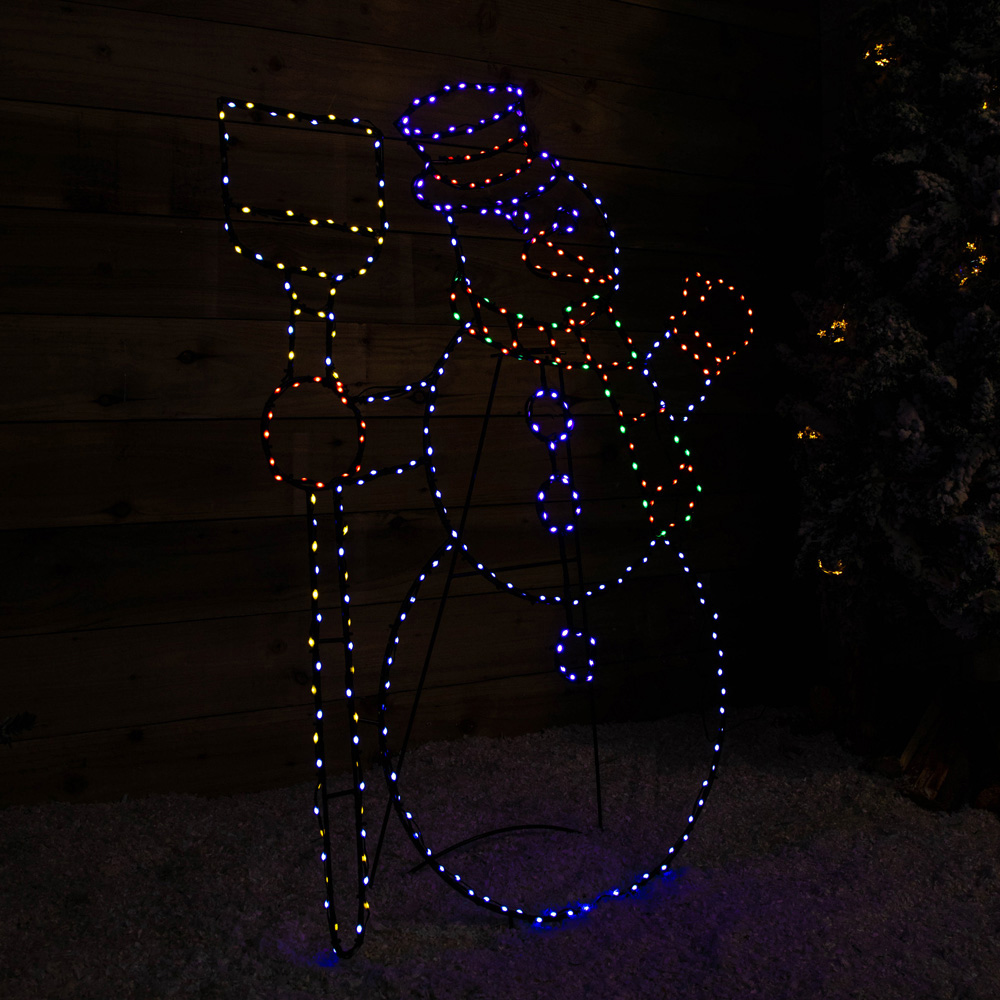 Samuel Alexander Multi Coloured LED Standing Christmas Snowman 1m Image 5