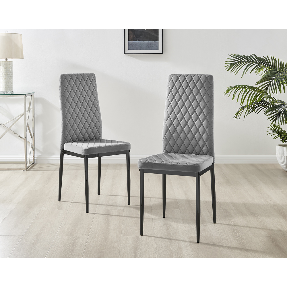 Furniturebox Arona 4 Seater Round Dining Set Grey and Black Image 9