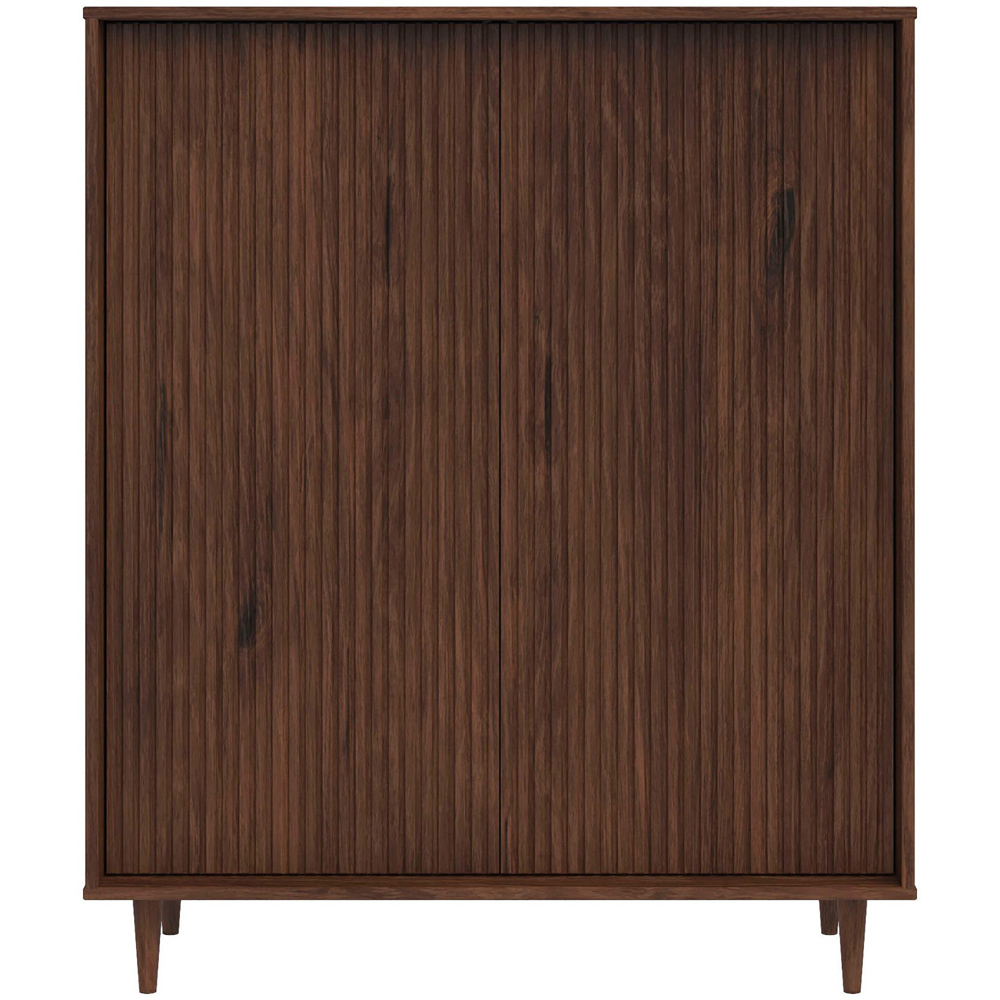 Loft24 Jerzy 2 Door Dark Brown Stained Wax Highboard Image 3