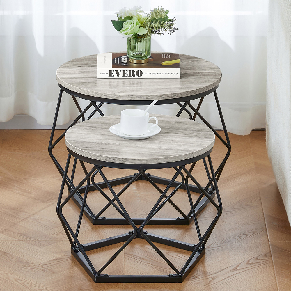 VIDA DESIGNS Brooklyn Grey Nest of Tables Set of 2 Image 3