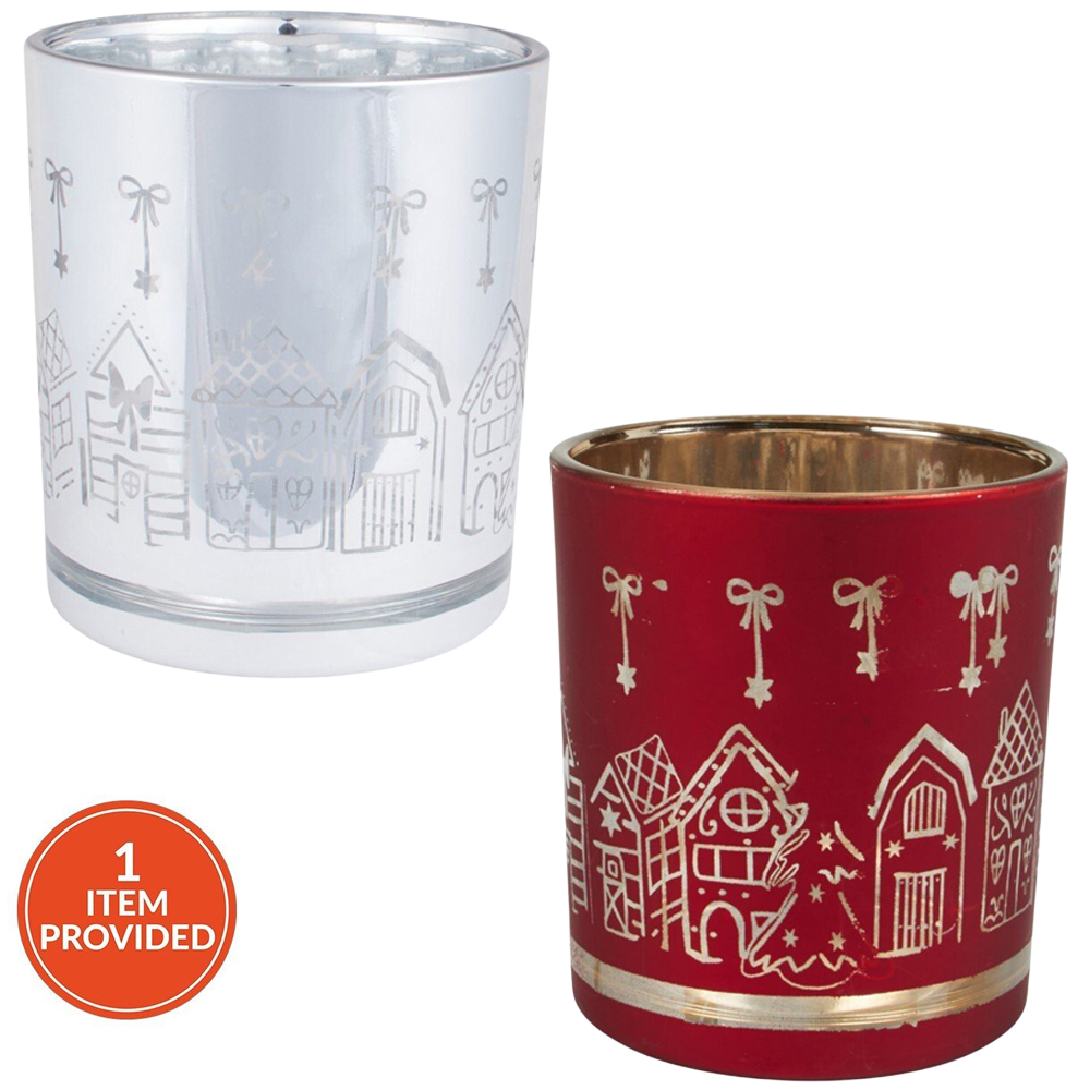 Christmas Glass Candle Holder Image 1