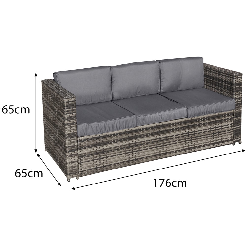 Oseasons Malta 9 Seater Grey Walnut Rattan Rising Firepit Corner Sofa Set with 2 Footstool Image 4