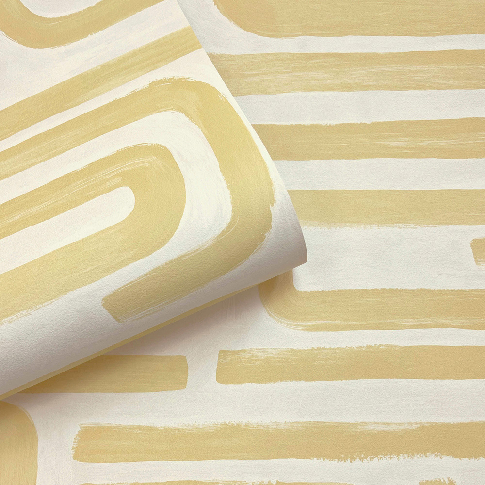 Holden Decor Brushed Geo Ochre Wallpaper Image 2