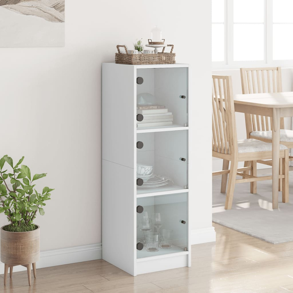 vidaXL 3 Door 3 Shelf White Highboard Image 9