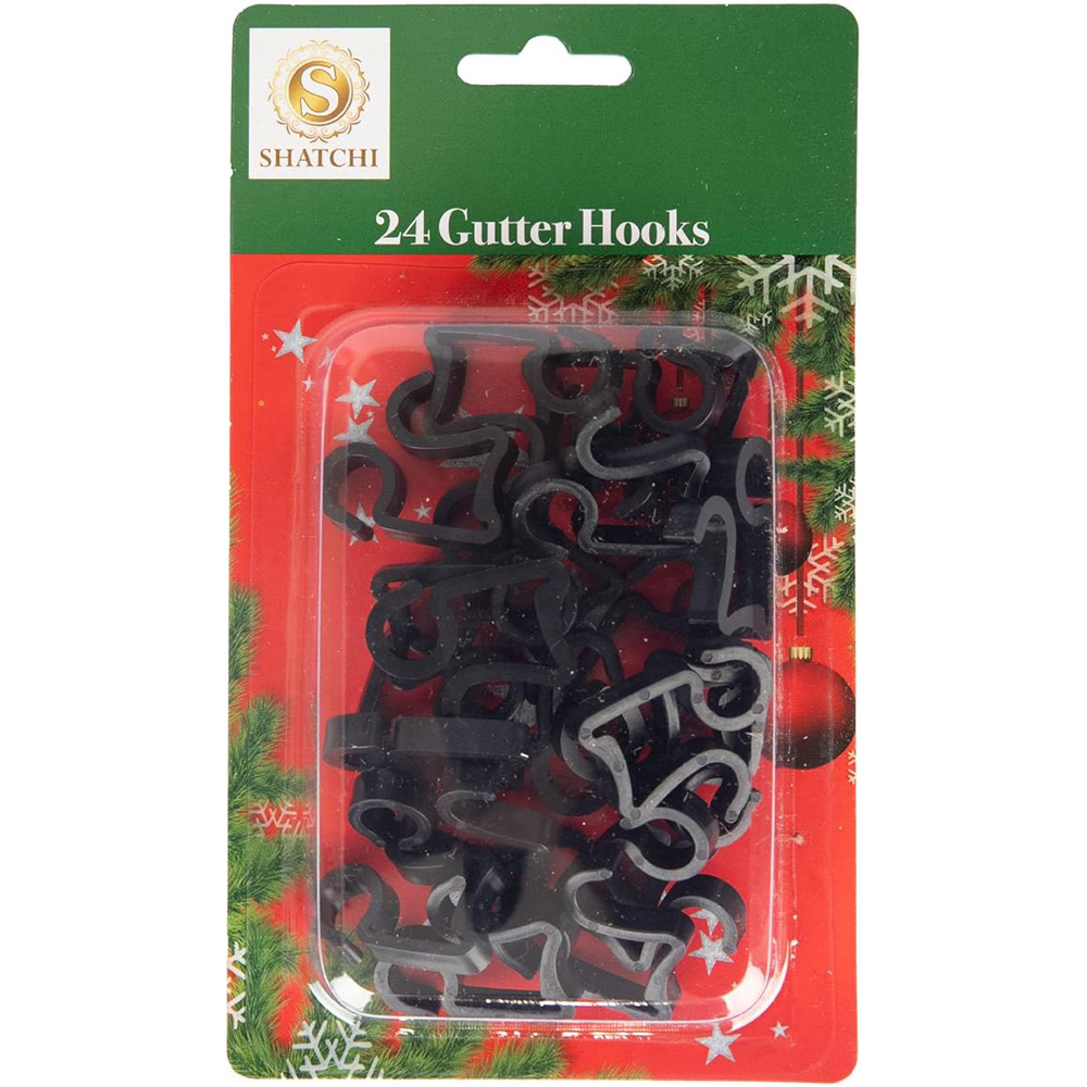 Shatchi Black Outdoor Gutter Hooks 24 Pack Image 1