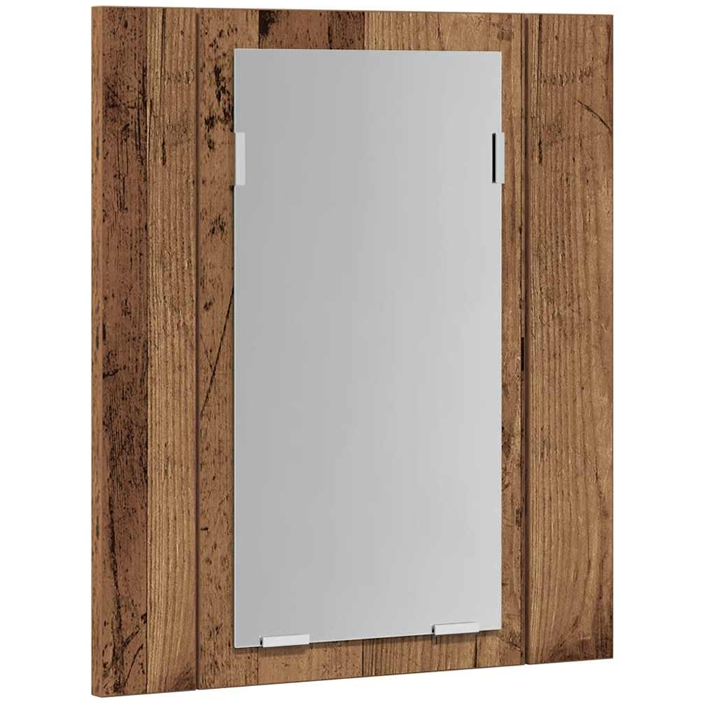 vidaXL LED Mirror Old Wood Bathroom Cabinet Image 2