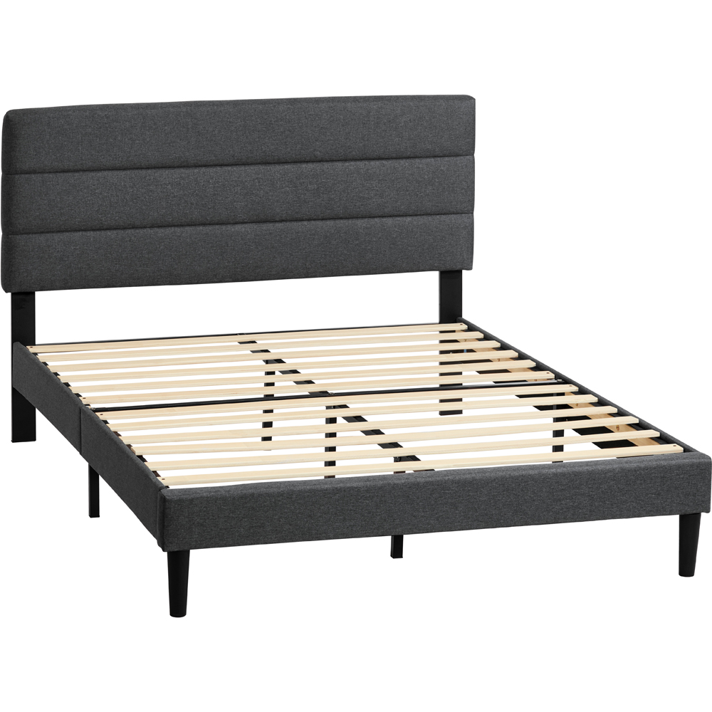 VIDA DESIGNS Vandura King Size Dark Grey Linen Fabric Bed Image 2