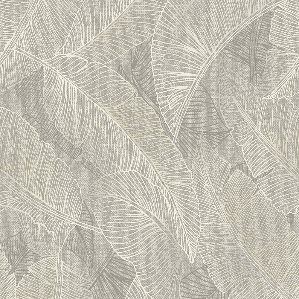 Belgravia Decor Anaya Leaf Grey Wallpaper Image 1
