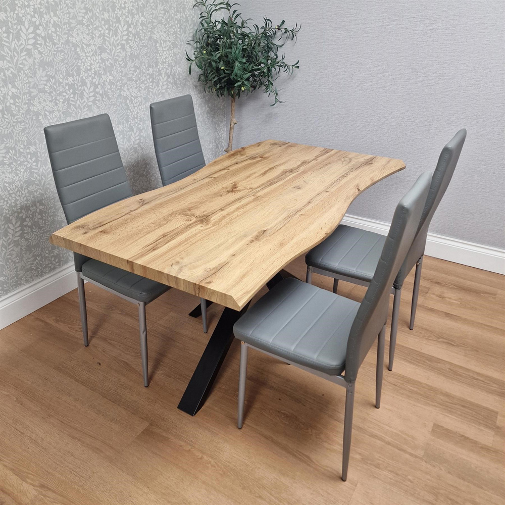 Kosy Koala 4 Seater Wooden Dining Set Grey Image 2