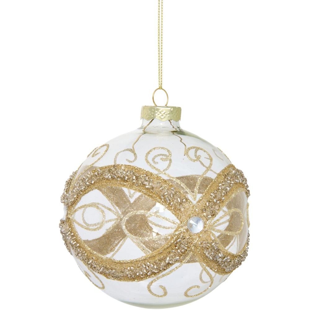 Decorative Gold Embellished Bauble Image 3