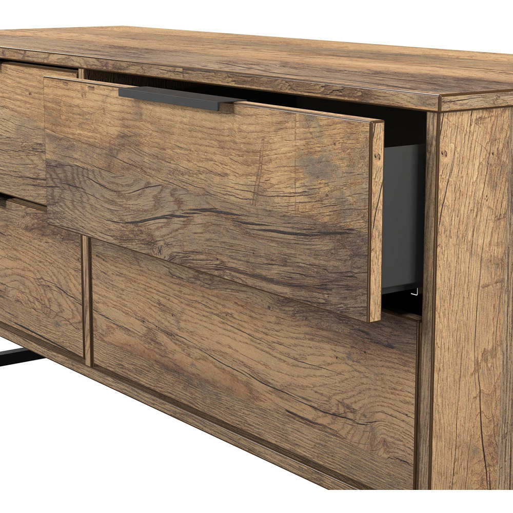 Crowndale Hong Kong 4 Drawer Vintage Oak Bed Box Ready Assembled Image 6