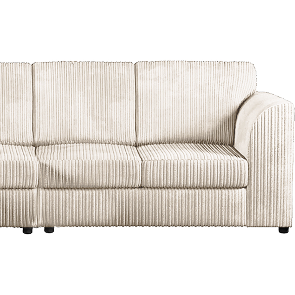 Luxor 4 Seater Cream Jumbo Cord Left Hand Facing Full Back L Shaped Corner Sofa Set Image 3