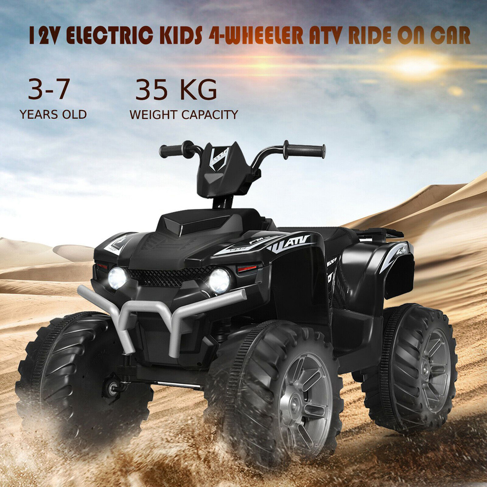 Costway Black Kids Ride On ATV Quad Bike Image 2