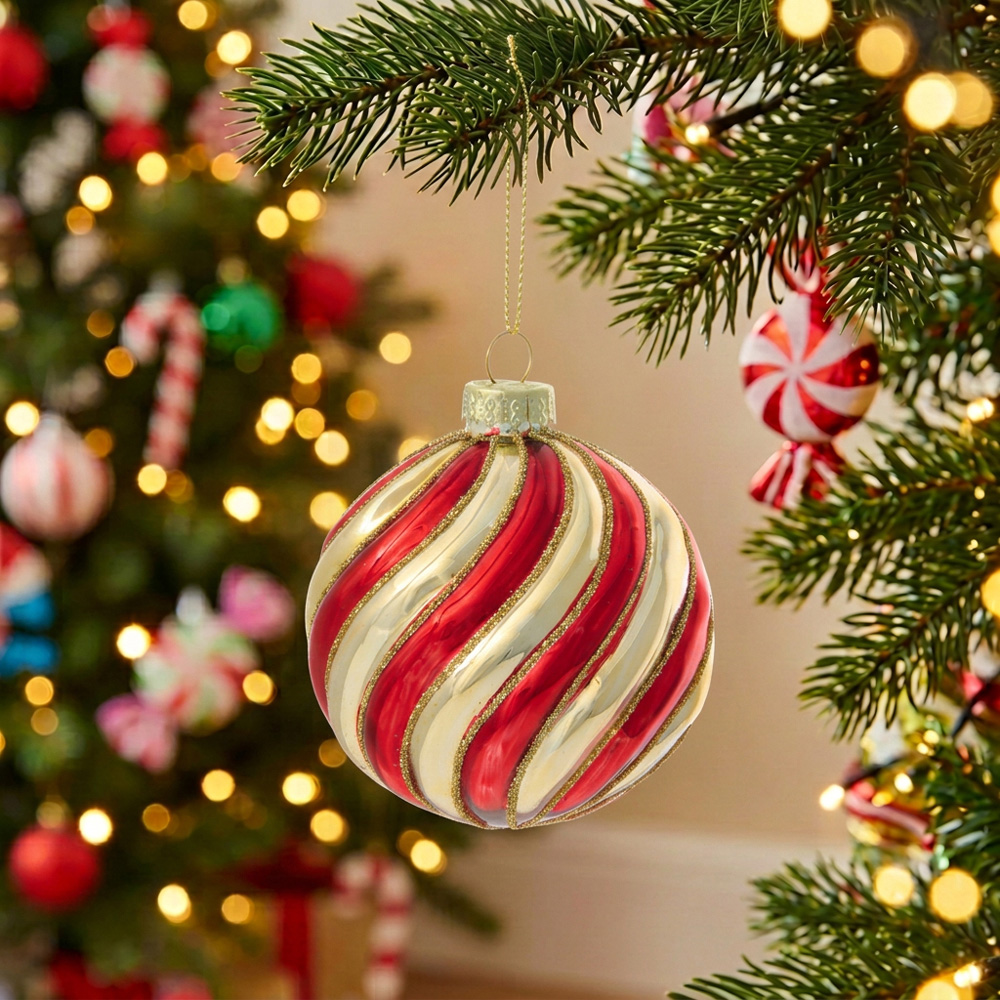 Red and Gold Glass Bauble Image 3