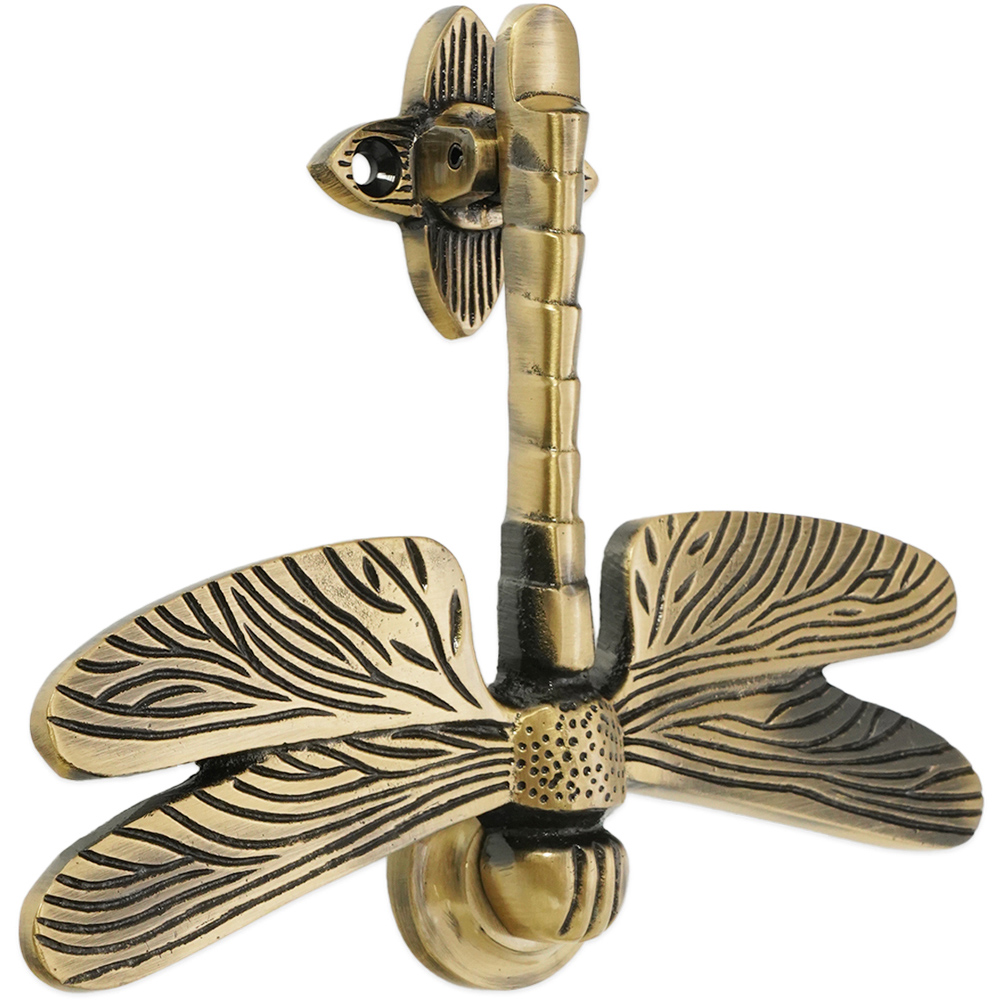 Spira Brass Antique Brass Dragonfly Door Knocker Image 1