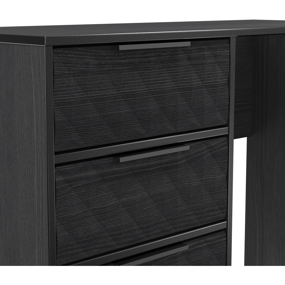 Crowndale Harlequin 4 Drawer Black Ash Vanity Dressing Table Ready Assembled Image 5
