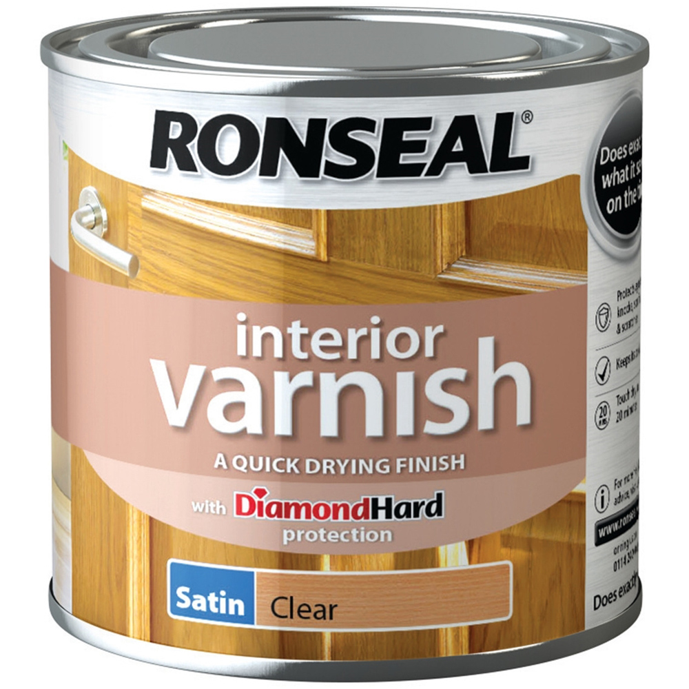 Ronseal Diamond Hard Clear Satin Varnish 250ml Image