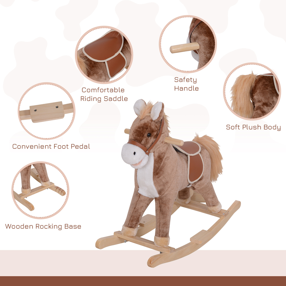 Tommy Toys Rocking Horse Pony Toddler Ride On Brown and White Image 4