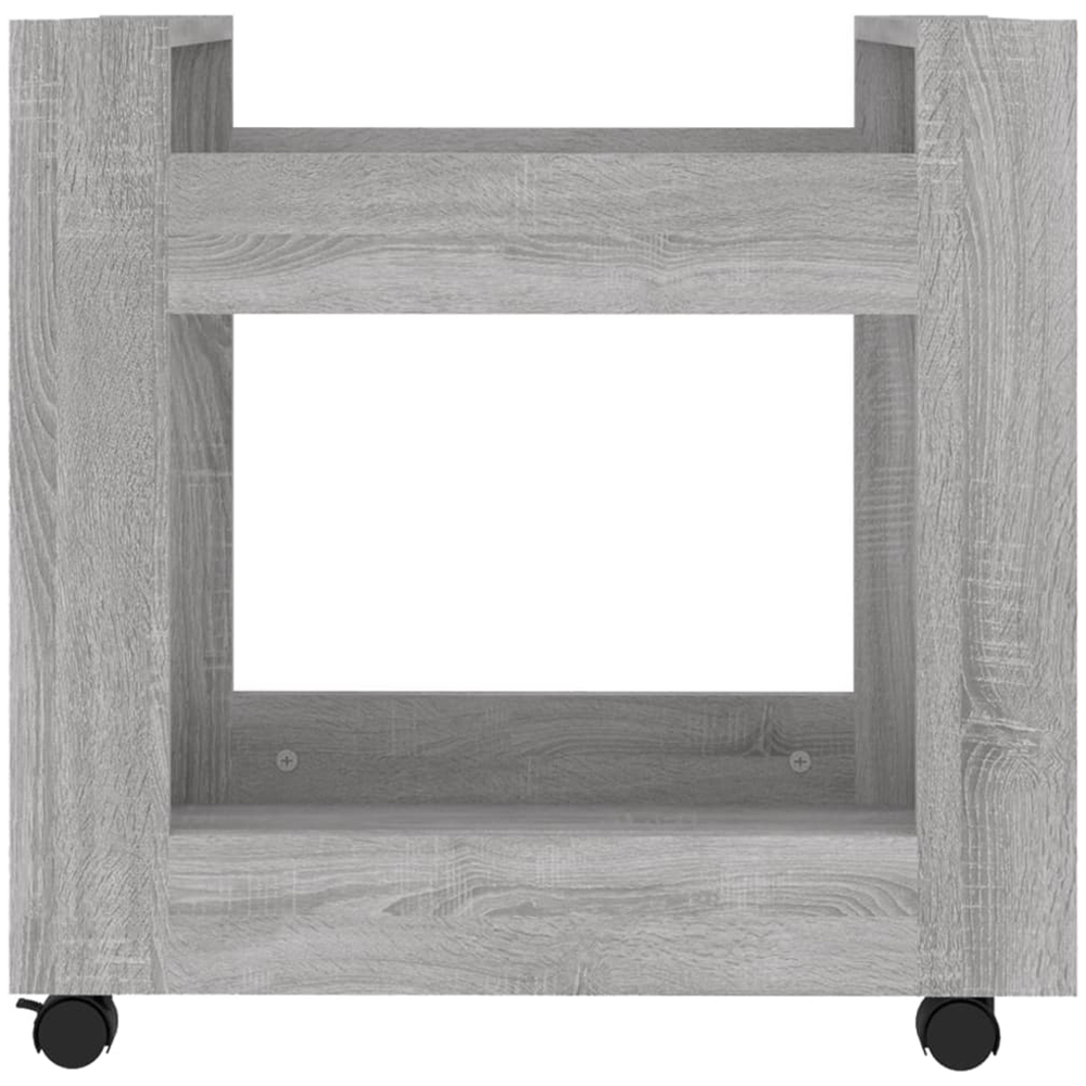 vidaXL 2 Shelf Grey Sonoma Wooden Desk Trolley Image 5