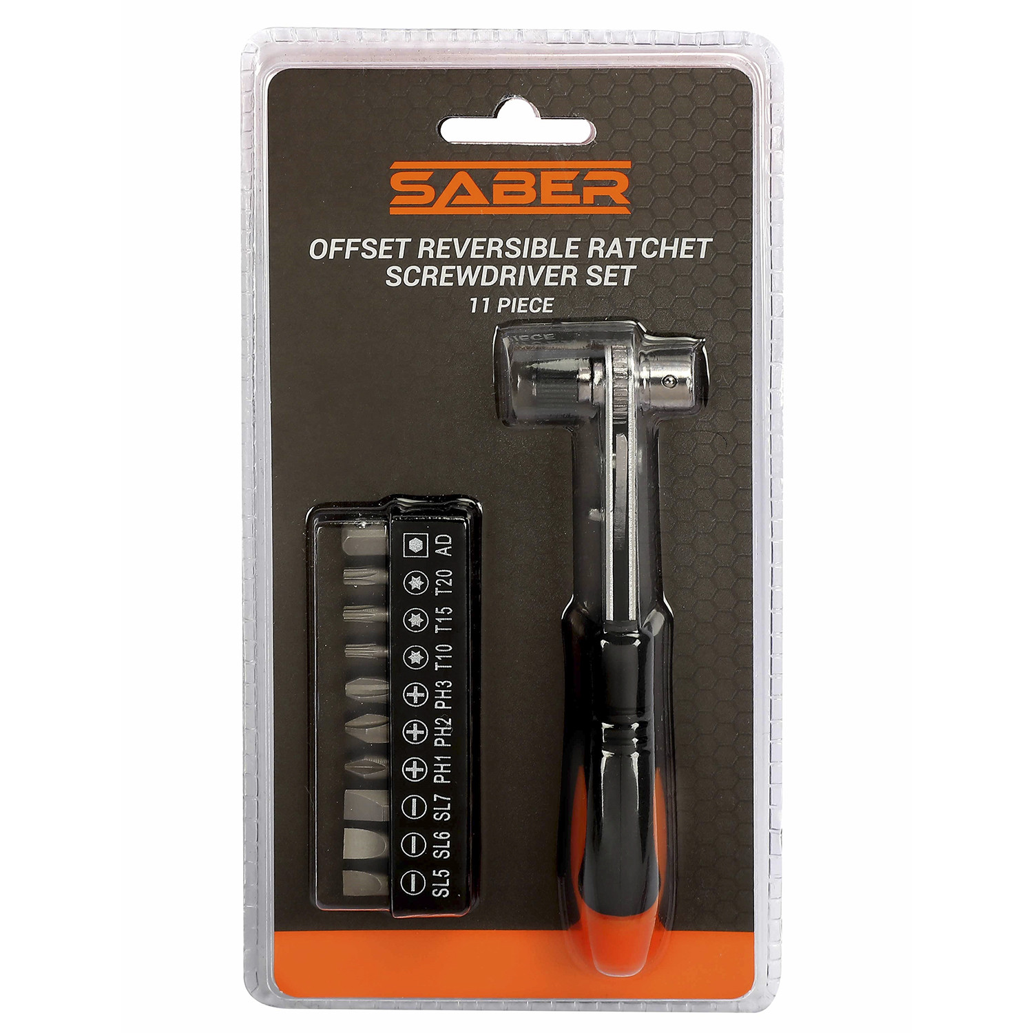 Saber 11 Piece Offset Reversible Ratchet Screwdriver Set Image