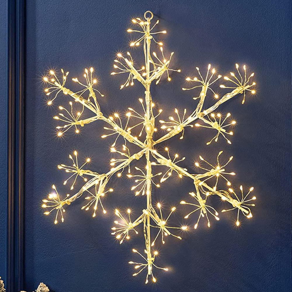 Shatchi White 300 White LED Starburst Snowflake Christmas Light Image 1