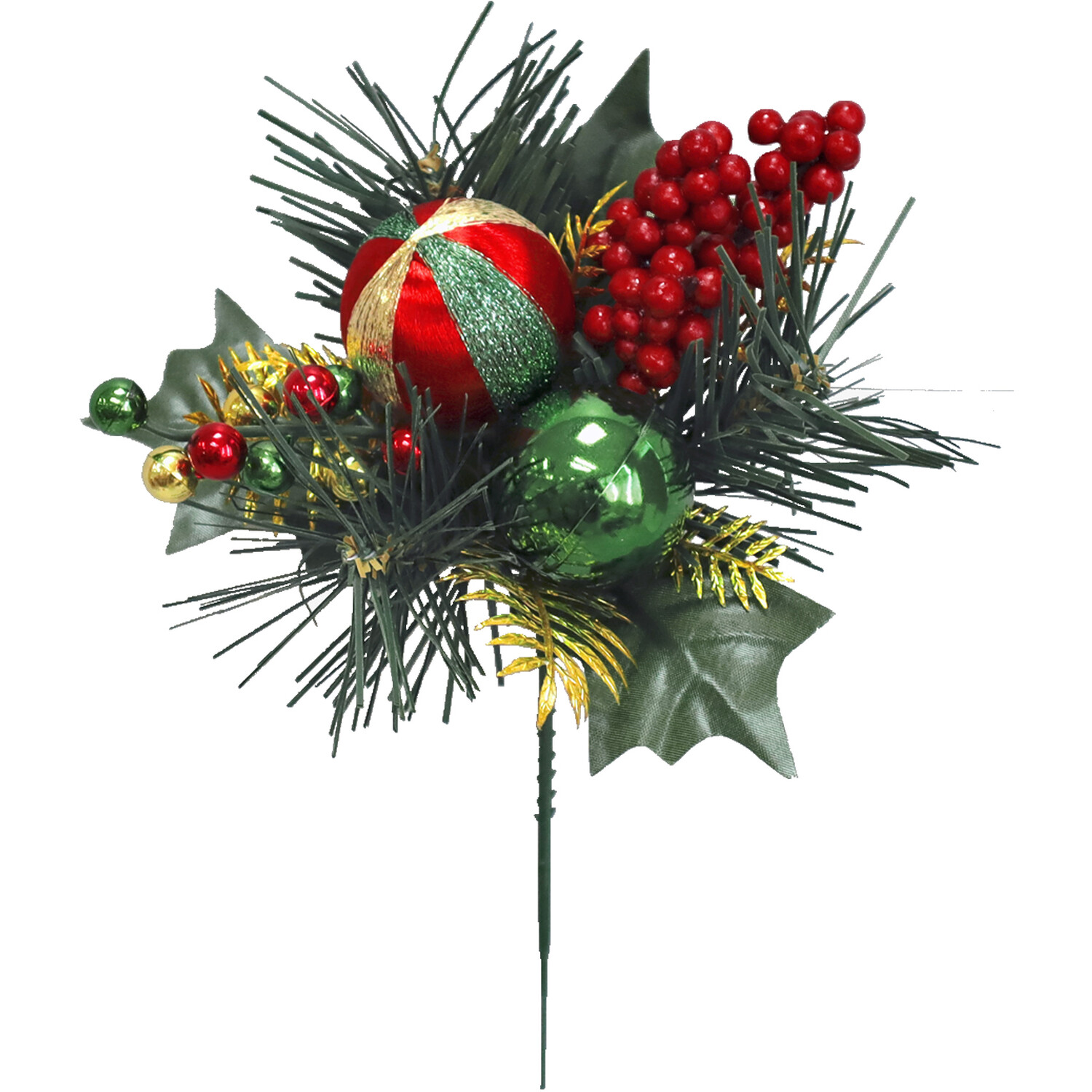 Single Christmas Holly Pick Decoration in Assorted styles Image 2