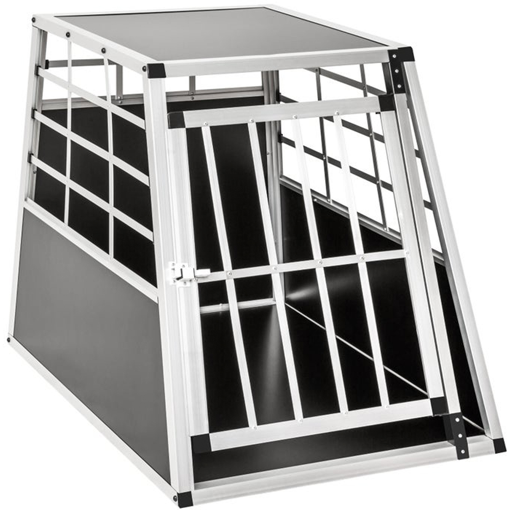 tectake Black Dog Crate 90 x 65cm Image 1