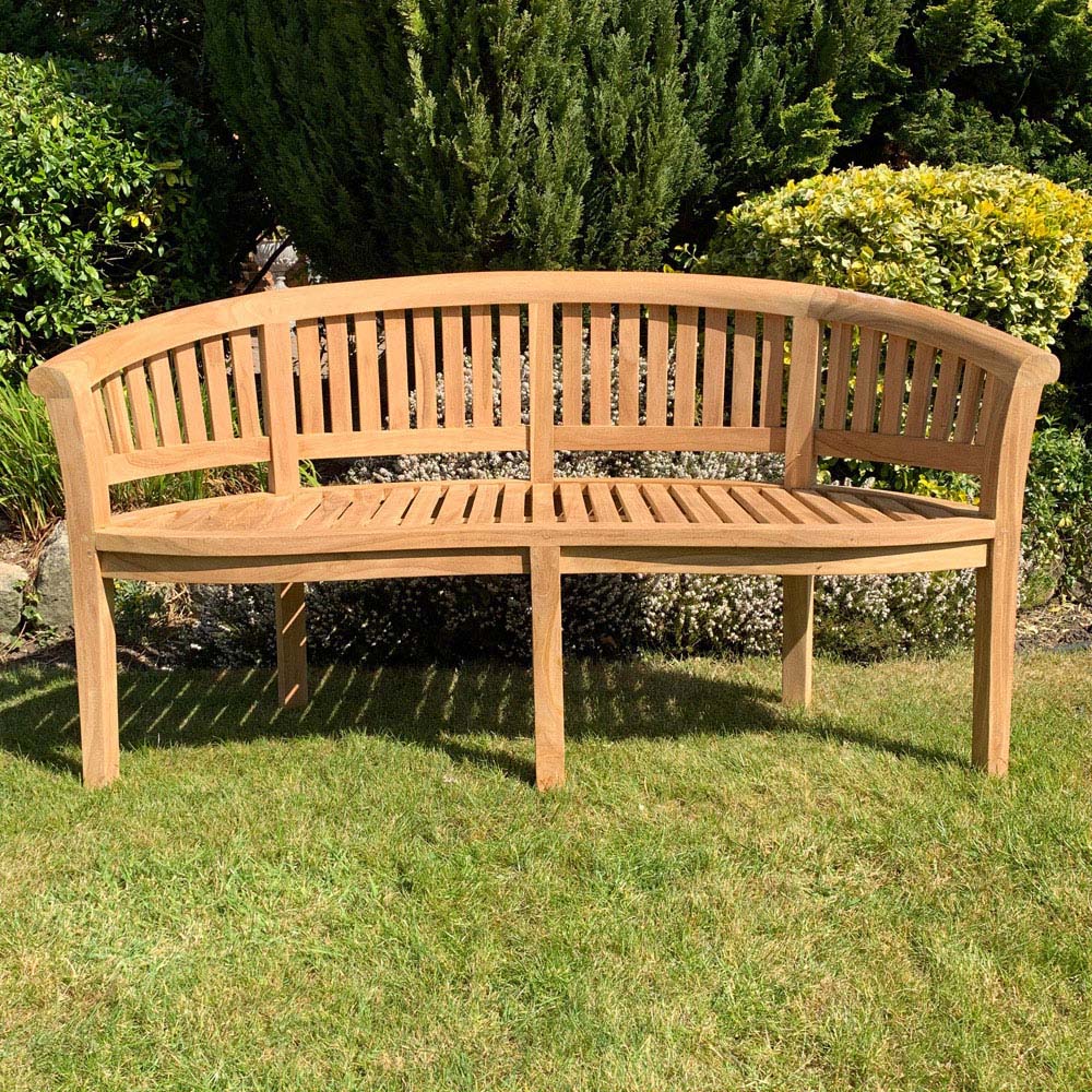 Acacia Home Peanut 3 Seater Natural Wood Garden Bench Image 2