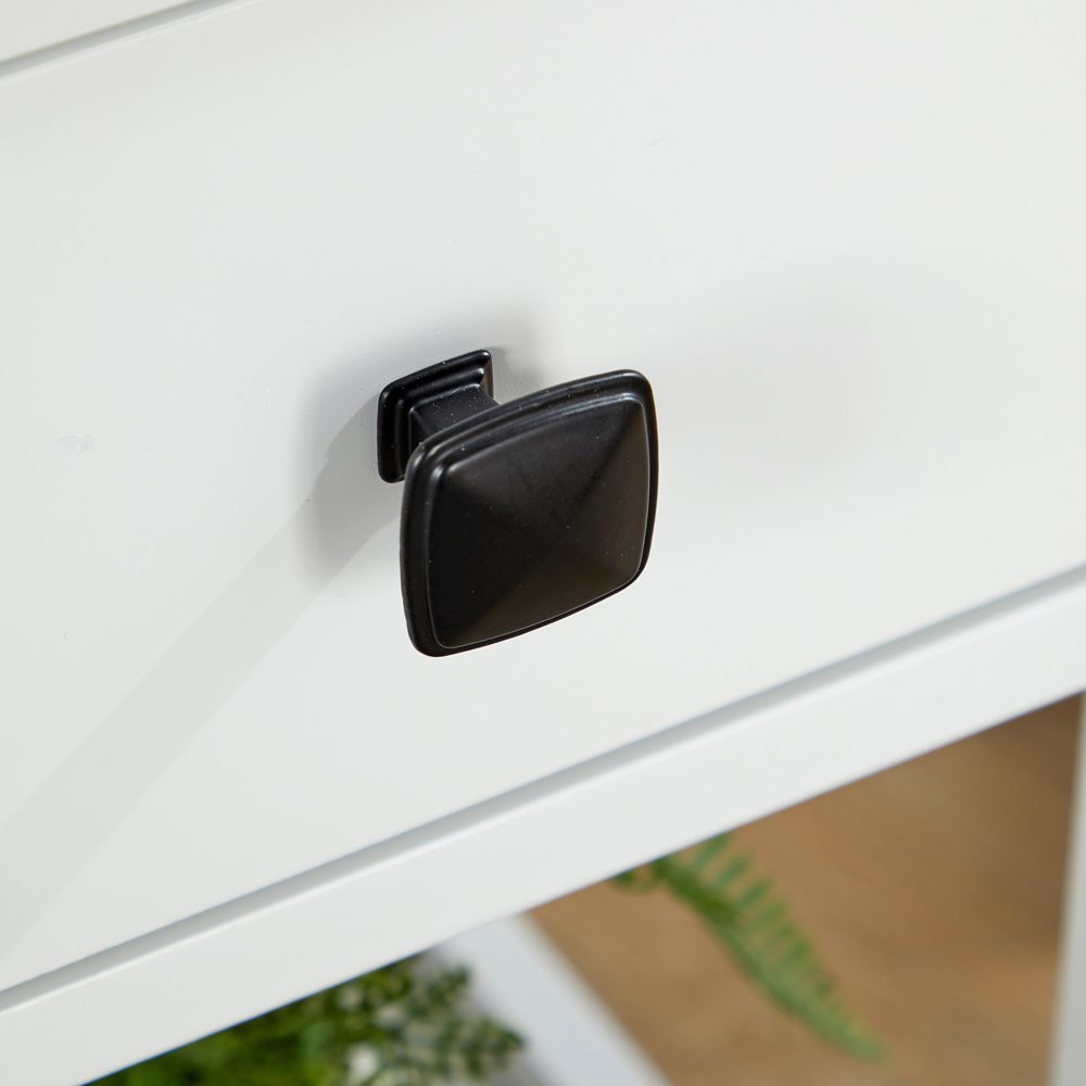 Home Source Single Drawer White Bedside Table Image 3