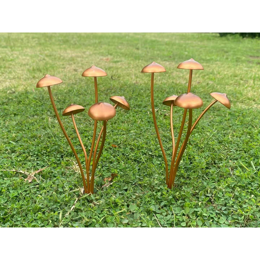 Avilo Copper Finish Mushroom Garden Stake 2 Pack Image 6