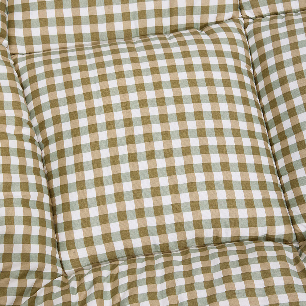 Living and Home Single Green Plaid Quilted Mattress Topper Image 6
