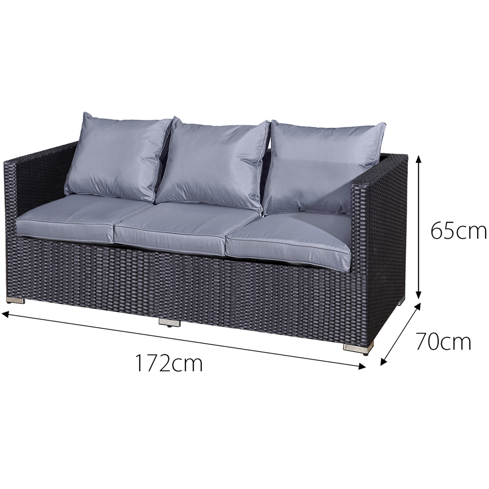 Oseasons Acorn 5 Seater Black Rattan Lounge Sofa Set Image 4