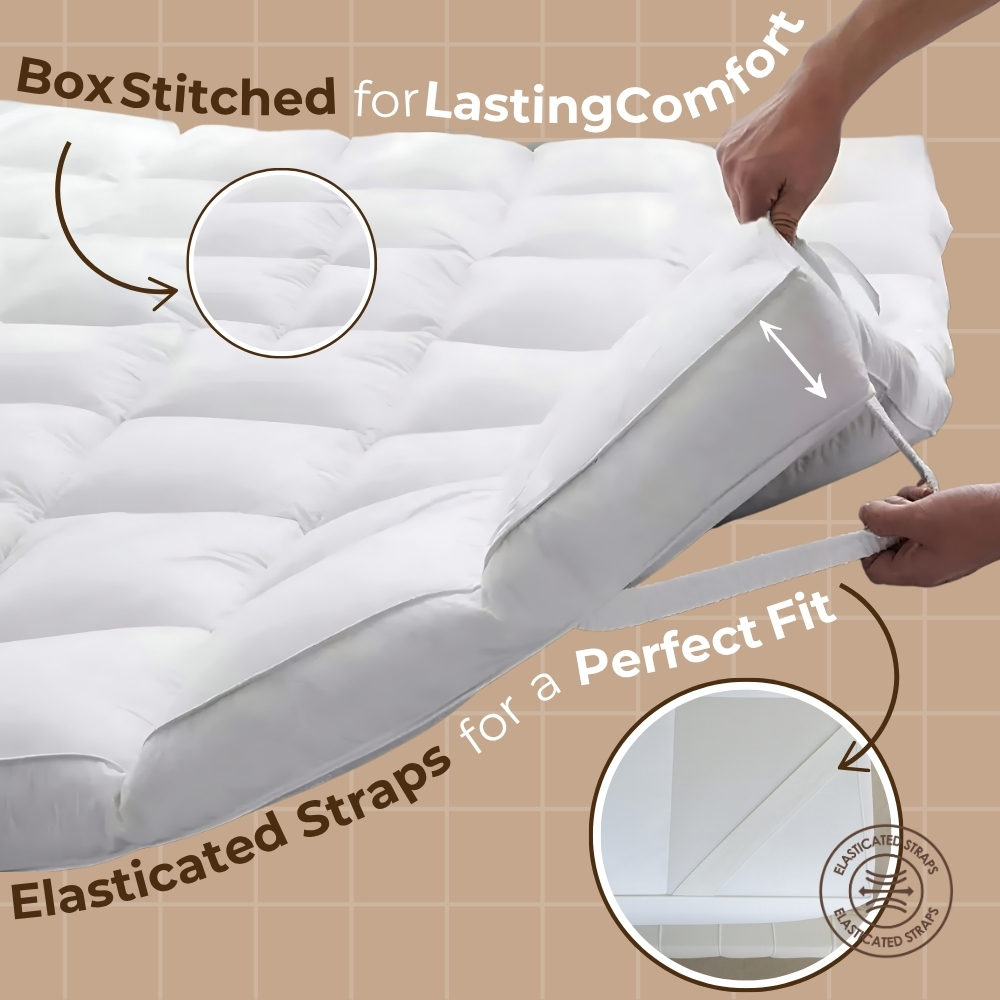 MHG Living King Size Duck Feather Mattress Topper Image 7