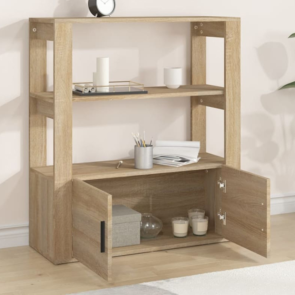 vidaXL 2 Door 2 Shelf Sonoma Oak Sideboard Image 1