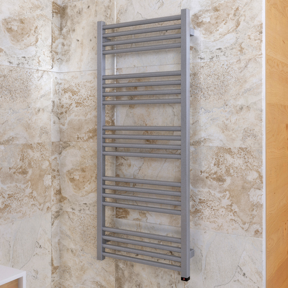 Terma Fiona One 2046BTU Sparkling Gravel Taupe Electric Tower Rail 1140 x 480mm Image 2