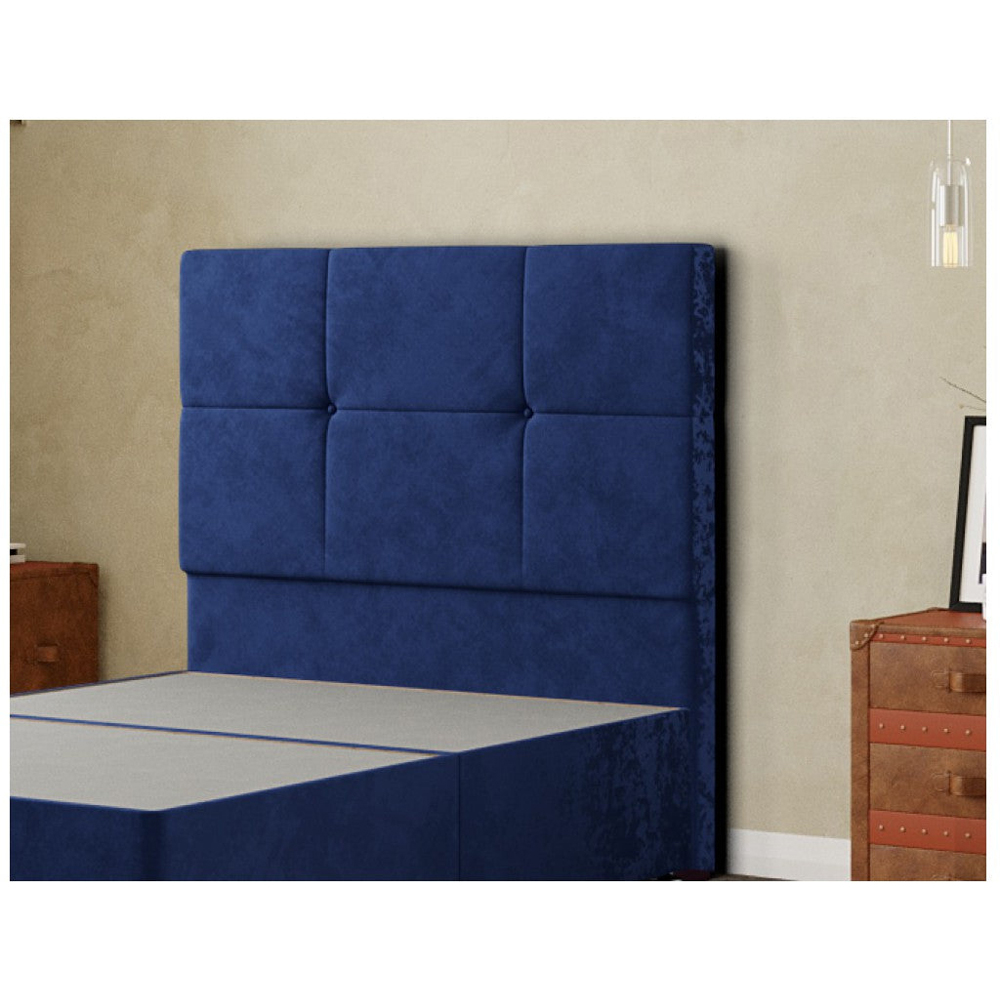 Eleganza Jacob Double Navy Plush Floor Standing Headboard Image 3