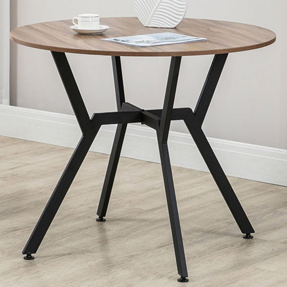 Portland 2 Seater Round Dining Table Brown Image 1