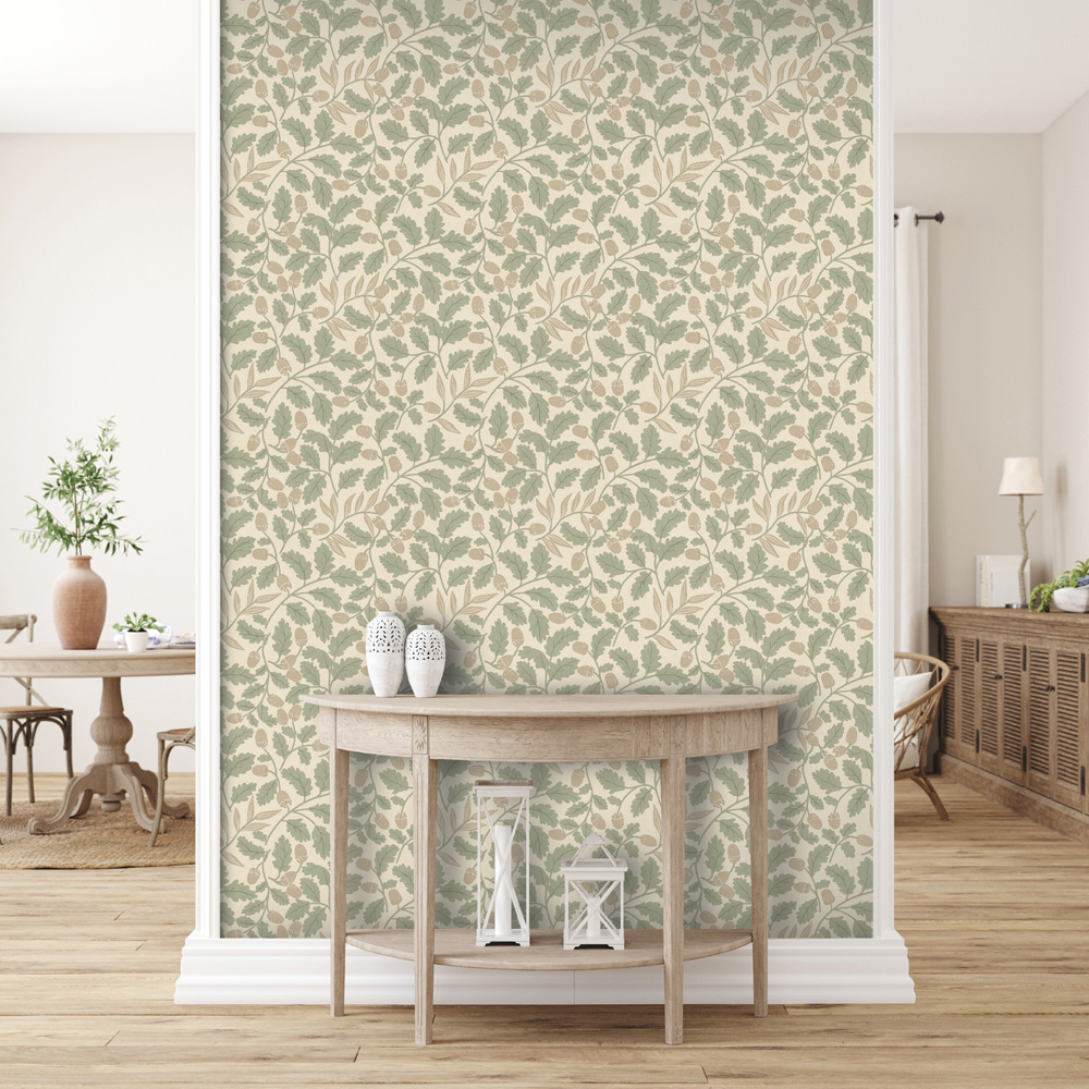 Arthouse Acorn Trail Sage Wallpaper Image 2