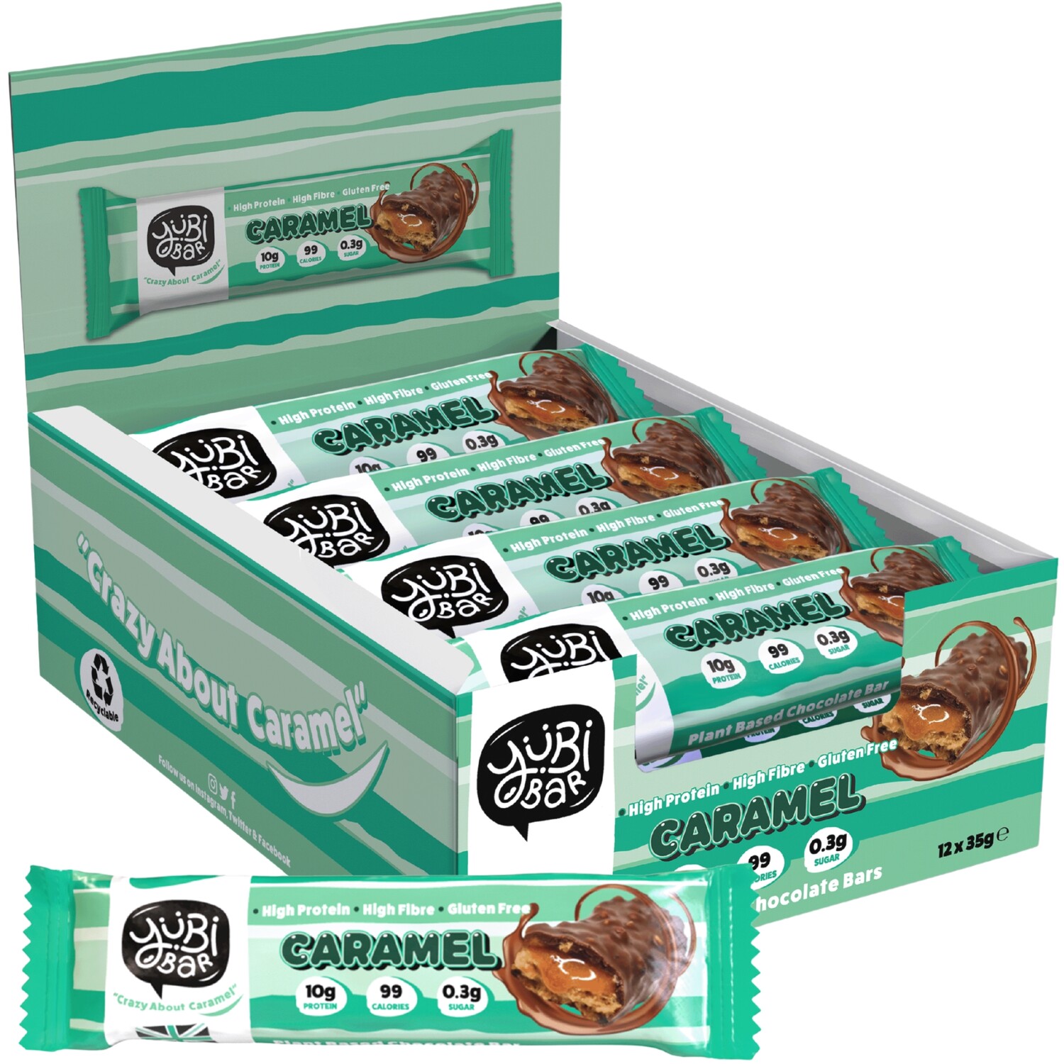 YuBi Bar Protein Snack Bar Caramel Image 2