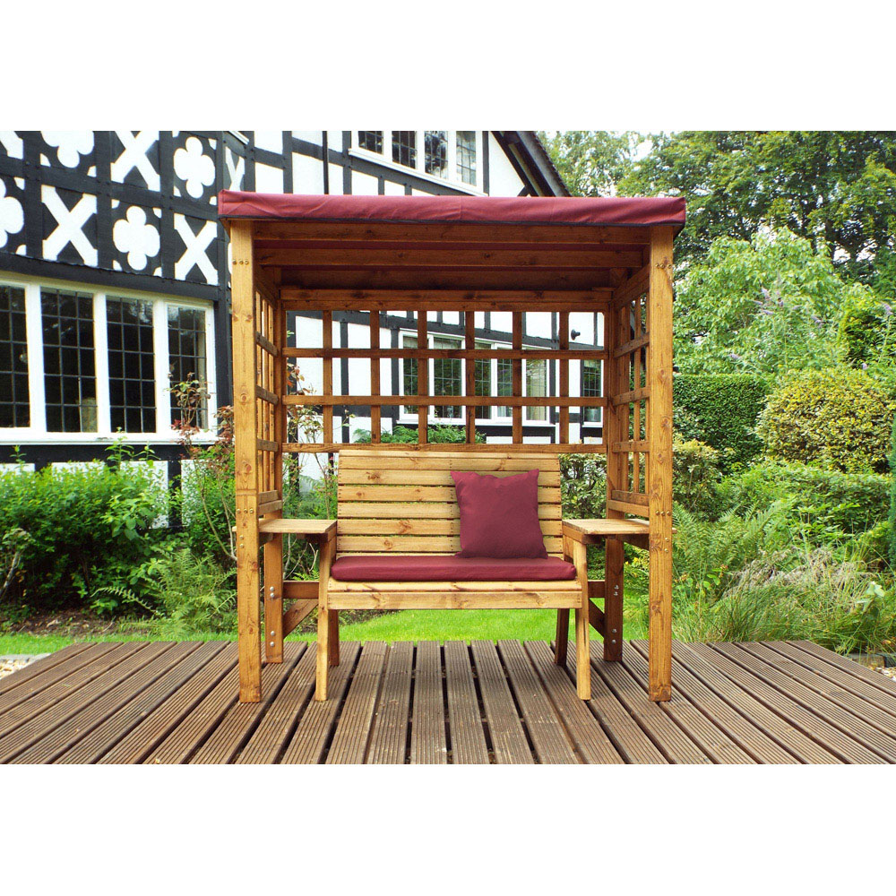 Charles Taylor Wentworth 2 Seater Arbour with Burgundy Roof Cover Image 8