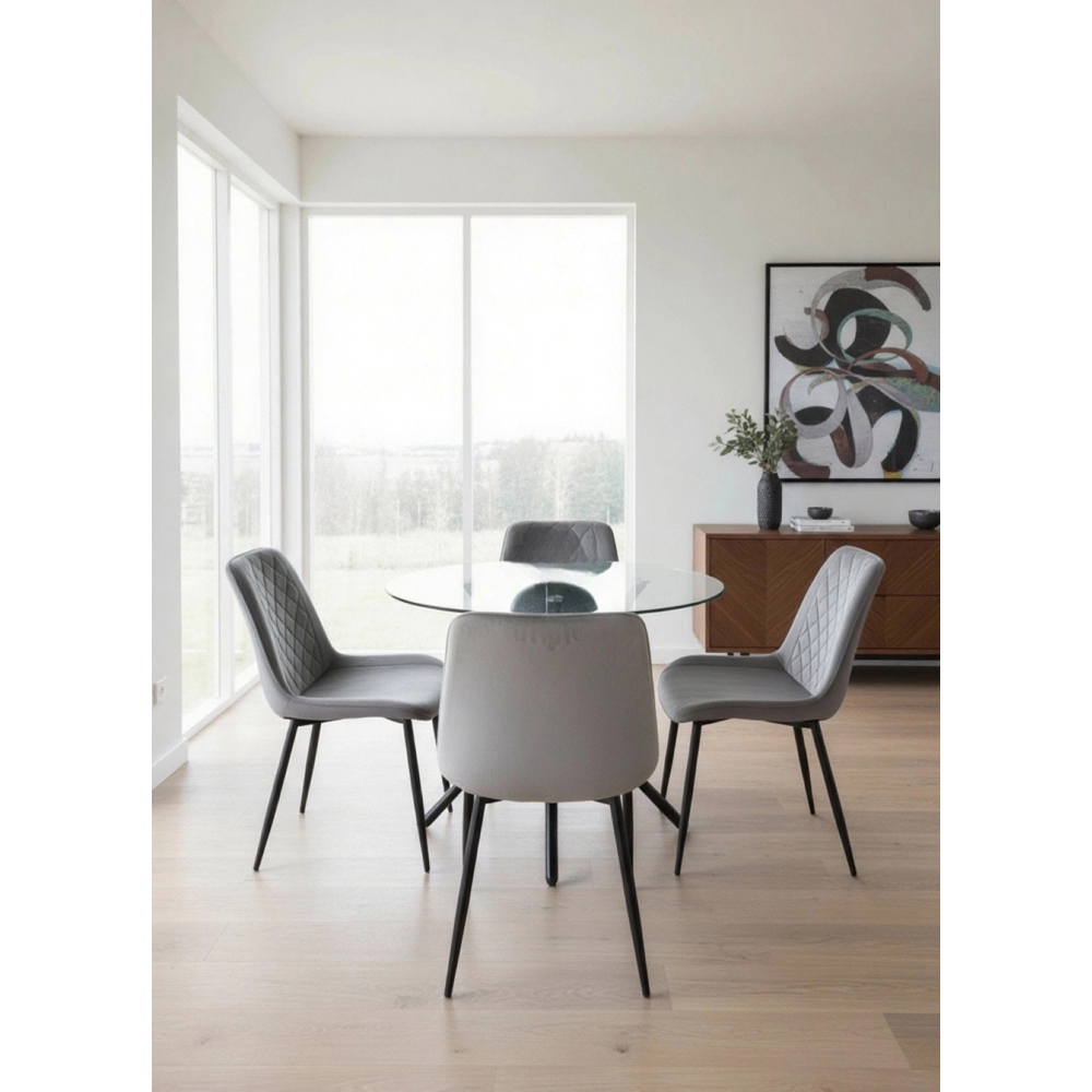 Indoor Living New York Amelia 4 Seater Round Dining Set Grey Image 9