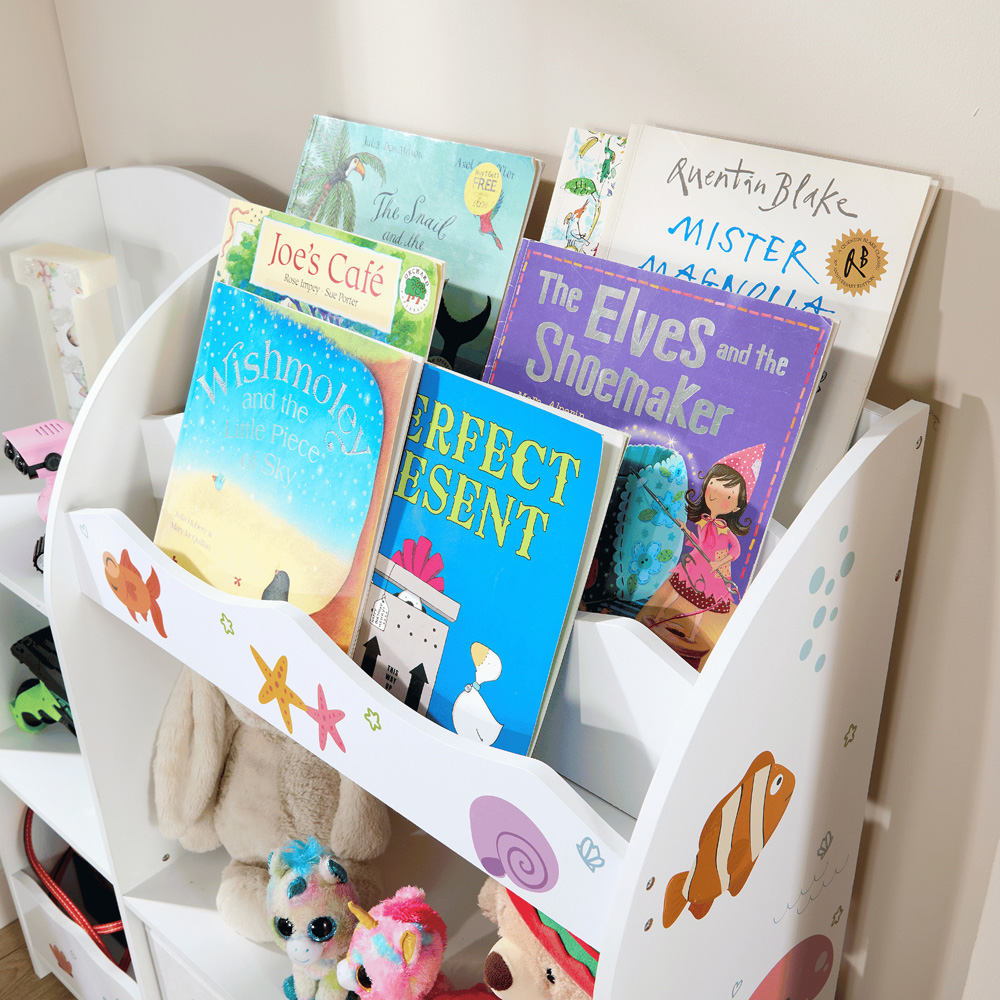 Home Source Anya 2 Fabric Drawer 7 Shelf Multicolour Sealife Animal Kids Toy Organiser Image 4