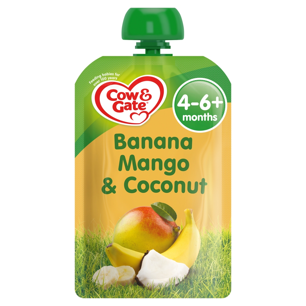 Cow & Gate Banana Mango Coconut Pouch 100g 4 Month+ Image